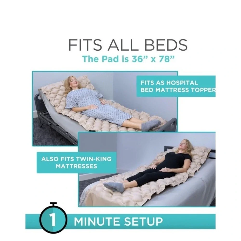 Vive Alternating Air Pressure Mattress Pad with Quiet Pump - Open‎ Box